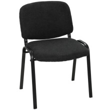 Meeting Chair, Stackable Ergonomic Office Chair with Padded Seat, Curved Backrest for Conference Room, Black