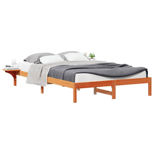 VidaXL vidaXL Bed Frame with Side Tables Wax Brown 140 x 220 cm 1