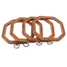 4PCS Octagon Embroidery Hoops Imitated Wood Stitch Hoop Set Display Frame for Art Handy Sewing and Hanging