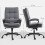 Double Padded Linen-Look Office Chair - Charcoal Grey 2
