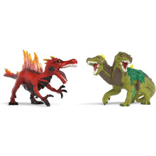 Schleich Eldrador Creatures - 2PC Lava vs Jungle World Playset with Fire Dinosaur and Jungle Lizard - Fun Durable Monster Toys for Ages 7+ | 70834