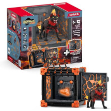 Schleich Eldrador Creatures - 27 PC Lava Battle Cave with Dog Toy Playset - Hell Hound Figurine Set for Boys and Girls, for Kids Ages 7+ | 42674
