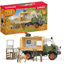 Schleich Wild Life - 45 PC Animal Rescue Toy Truck Playset - With Ranger Tom Action Figure, Lion and Meerkat Figures - Toys for Kids Ages 3+ | 42475