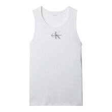 (L, Bright White) Calvin Klein Mens Monogram Regular Tank Top