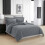Imperial Rooms (Single, Grey) Stripe Duvet Covers Bedding Set Fitted Sheet & Pillowcase 1