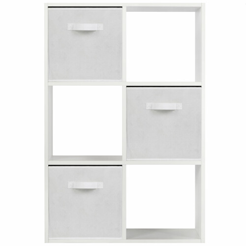 Charles Jacobs (White + 3 White Drawers) Charles Jacobs White 6 Cube Open Book Shelf Storage Unit 2