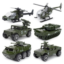 6-teiliges Spielzeugfahrzeug-Set: Kleine Militärfahrzeuge (Panzer, Jeep, Hubschrauber), kleine Geburtstags- und Weihnachtsgeschenke