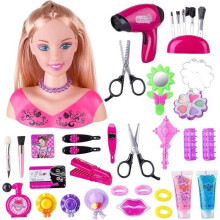 Tête à coiffer basique - Jouet de coiffure et de maquillage - 35 accessoires de coiffure et de maquillage