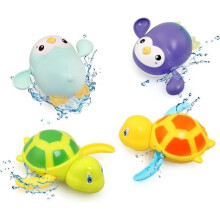 Baby Bath Toys, 4 Pieces Turtle Penguin Bath Games for Babies, Children's Pool Games for 1 2 3 4 5 Year Olds, Children's Bath Toy