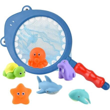 Bath toy - Shark - Toss and Catch Net - PVC and ABS - 7 pieces - 3 years - Unisex