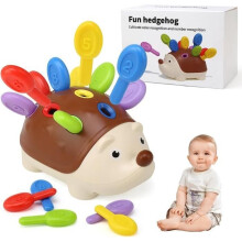 Educational Toy - Montessori - Hedgehog - Fine Motor Skills - Color Learning - 18 Months and Up
