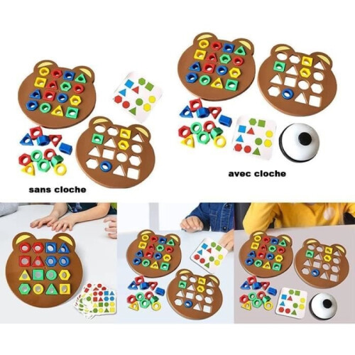Etoilien Bear-Shaped Matching Game (with Bell) 1