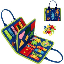 Speelgoed voor jonge kinderen - Montessori - Draagbare dinosaurus - Blauw - 25x20x3 cm - Geschikt voor kinderen vanaf 4 jaar