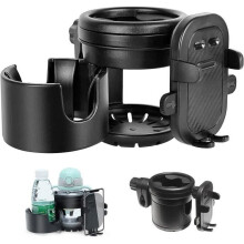 Stroller Cup Holder with Phone Holder, 3-in-1 Universal Milk Bottle Holder for Strollers and Prams Accessories