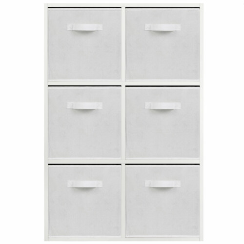 Charles Jacobs (White + 6 White Drawers) Charles Jacobs White 6 Cube Open Book Shelf Storage Unit 1