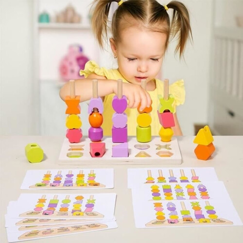 Educational toy - Montessori - 2 in 1 - Stackable - Multicolored - For children 2-5 years old 1