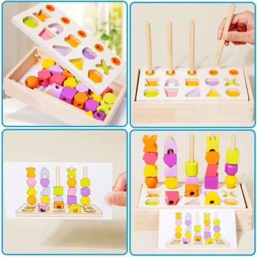 Educational toy - Montessori - 2 in 1 - Stackable - Multicolored - For children 2-5 years old 2