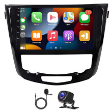 10in Car Stereo Radio GPS 4+64G for X-Trail Qashqai 2013-2017 with Carplay Android Auto SWC + AHD Backup Camera
