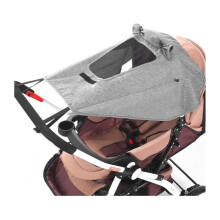 Universal stroller sunshade with UV 50+ protection and waterproof, universal stroller parasol, grey