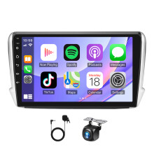 10in Car Stereo Radio GPS 4+64G for Peugeot 208/2008 2012-2018 with Carplay Android Auto SWC + AHD Backup Camera