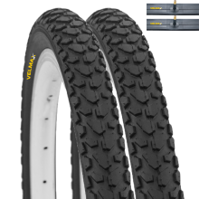 VELMAX 2x 20 x 1.75 Foldable Tyres 47-406 and Schrader Inner Tubes (SET PAIRS)