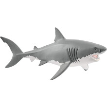 Schleich Wild Life Realistic Great White Shark Figurine - Ocean Shark Animal Figurine Toy for Play and Imagination for Boys and Girls, Ages 3+