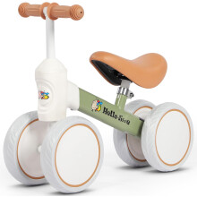 (Brown and green) Laufrad-Spielzeug für Babys im Alter von 12 bis 36 Monaten, 4-rädriges Laufrad für Jungen und Mädchen