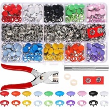 Lot de 200 boutons-pression creux et solides, avec boucle métallique, pour la couture et les loisirs créatifs.