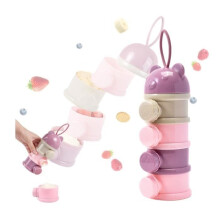 Baby Milk Dispenser, Baby Milk Powder Dispenser, Dosing Box, Bottle Dispenser, 4 Stacking Containers (purple)