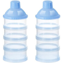 2-Piece Milk Dispenser, Milk Snack Box, 4-Compartment Portable Baby Milk Powder Case, Milk Container