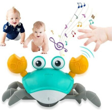 Baby Toy 6 Months Crab Toy, Crawling Crab Toy with Light and Music, Toddler Toy with Automatic Obstacles