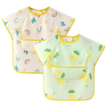 Baby Bib Set of 2 Waterproof Sleeveless Bibs Baby Mealtime Bibs Children's Painting Apron Unisex Multicolored Bib