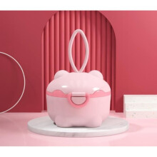 Kleiner Milchpulver-Portionierer, Babynahrungs-Portionierer, tragbarer Milchpulverbehälter, rosa Schweinchen