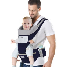 Babytrage mit ergonomischem Hüftsitz für Kleinkinder, Rucksack-Babytrage mit verstellbarem Schultergurt, vorne und hinten [n136]