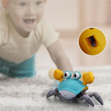 SURENHAP Baby Toys Crawling Crab Toy with Lights, Music, and Automatic Avoidance - Green