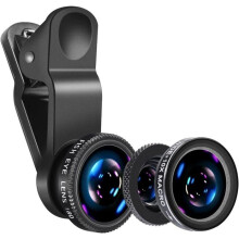Kit d'objectifs pour appareil photo de téléphone portable comprenant un objectif fisheye, un objectif macro et un objectif grand angle