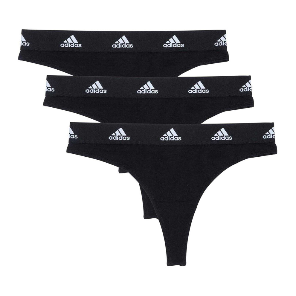 Adidas (18 Uk, Black) Womens/Ladies Comfort Active Thong (Pack Of 3)