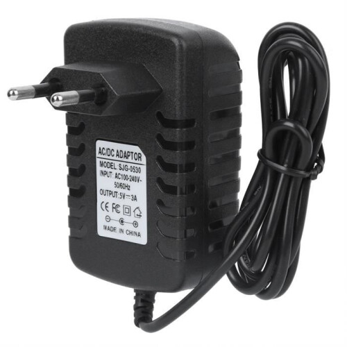 LAG Black Plastic Power Adapter Charger 5V 3A Type-C + Indicator Light EU Plug 100-240V 2