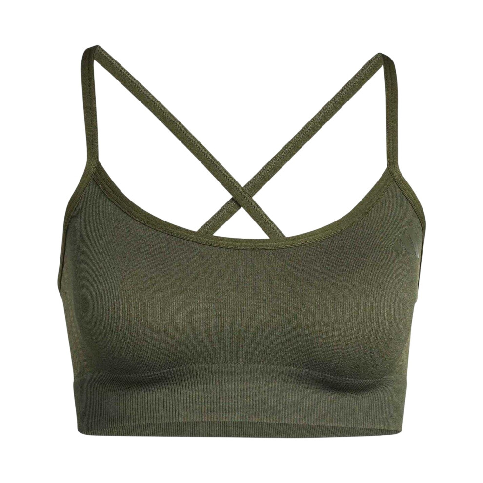Adidas (8 Uk - 10 Uk, Khaki) Womens/Ladies Essential Sports Bra
