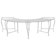 vidaXL Tree Bench 4-Seater 160 x 80 x 44 cm Steel Antique White