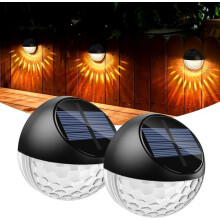 IP65 vedenpitävä aurinkokennoinen LED-seinävalaisin ulkokäyttöön, lämmin valo, koristeellinen ulkoseinävalaisin puutarha-aitaan