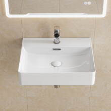 White Ceramic Bathroom Basin 50x42cm Modern Cloakroom Vanity Wash Sink