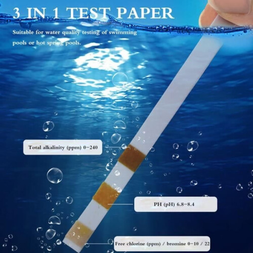 Durable, high-sensitivity 3-in-1 spa pH test strips for industrial drinking water 1