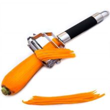 Éplucheur à légumes avec poignée ergonomique et antidérapante ; un outil idéal pour préparer de délicieuses salades et nouilles.