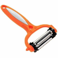 Éplucheur/couteau de cuisine multifonctionnel lumineux orange pour pommes de terre, fruits et légumes