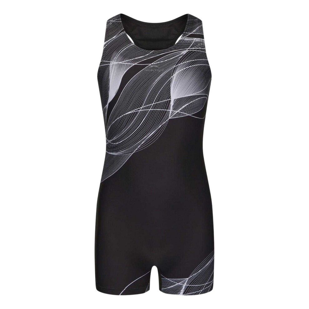 Zoggs (11-12 Years, Black/Grey) Girls Xtra Life One Piece Swimsuit
