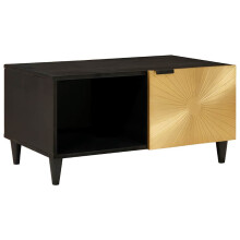 vidaXL Coffee Table Black and Gold 80 x 50 x 40 cm Engineered Wood