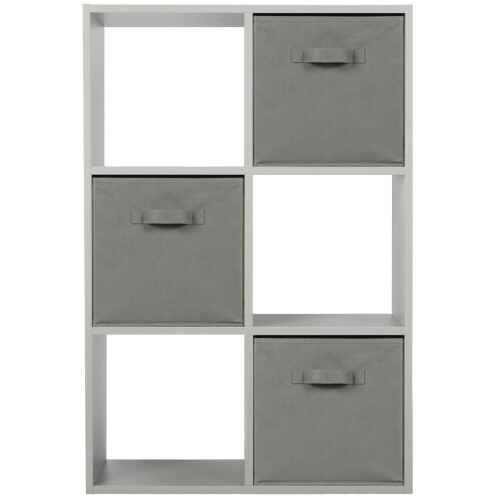 Charles Jacobs (3 Grey Drawers) Charles Jacobs Grey 6 Cube Open Book Shelf Storage Unit 2