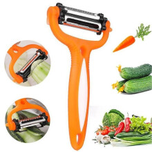 Éplucheur à légumes - Universel - Acier inoxydable 420 - Design ergonomique - Multifonctionnel - Orange