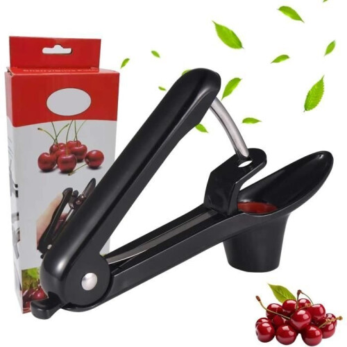 Cherry Pitter - Stainless Steel - ABS Plastic - Black